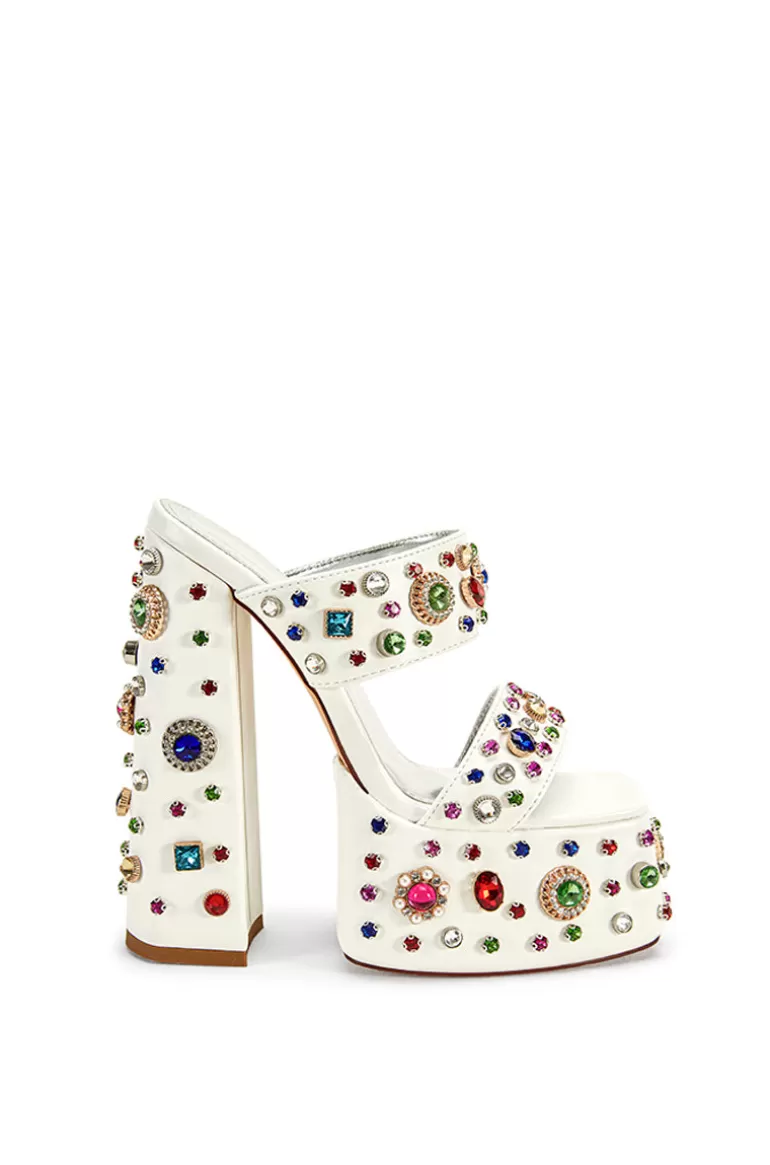 Women AZALEA WANG Breeze- Bejeweled Platform Sandal