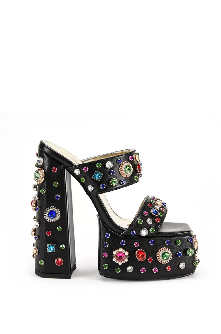 Women AZALEA WANG Breeze- Bejeweled Platform Sandal