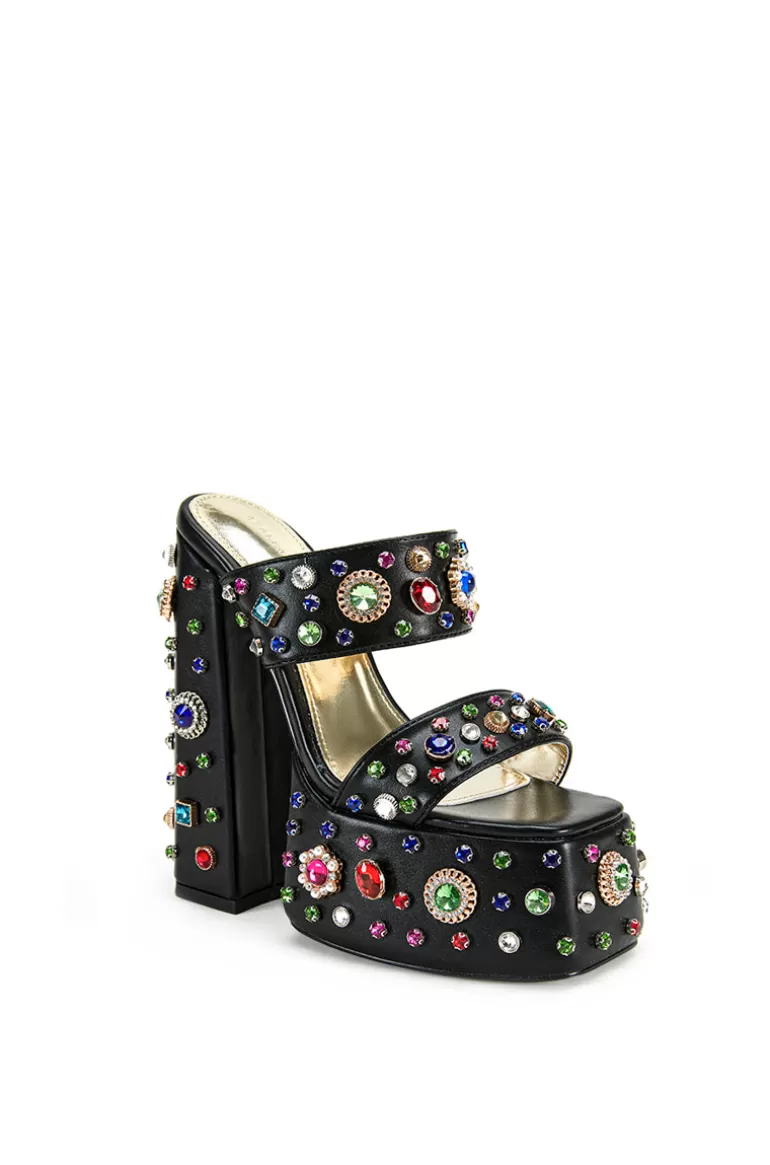 Women AZALEA WANG Breeze- Bejeweled Platform Sandal