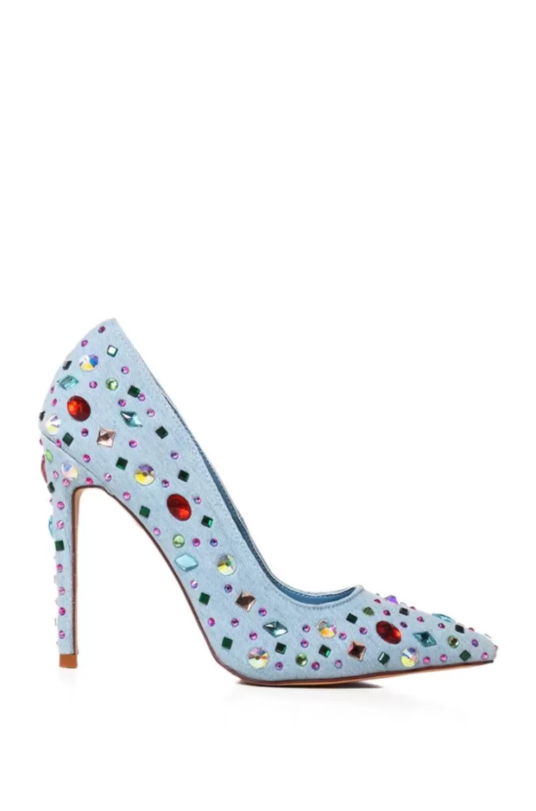 Women AZALEA WANG Camellia-Blue Stiletto Pump