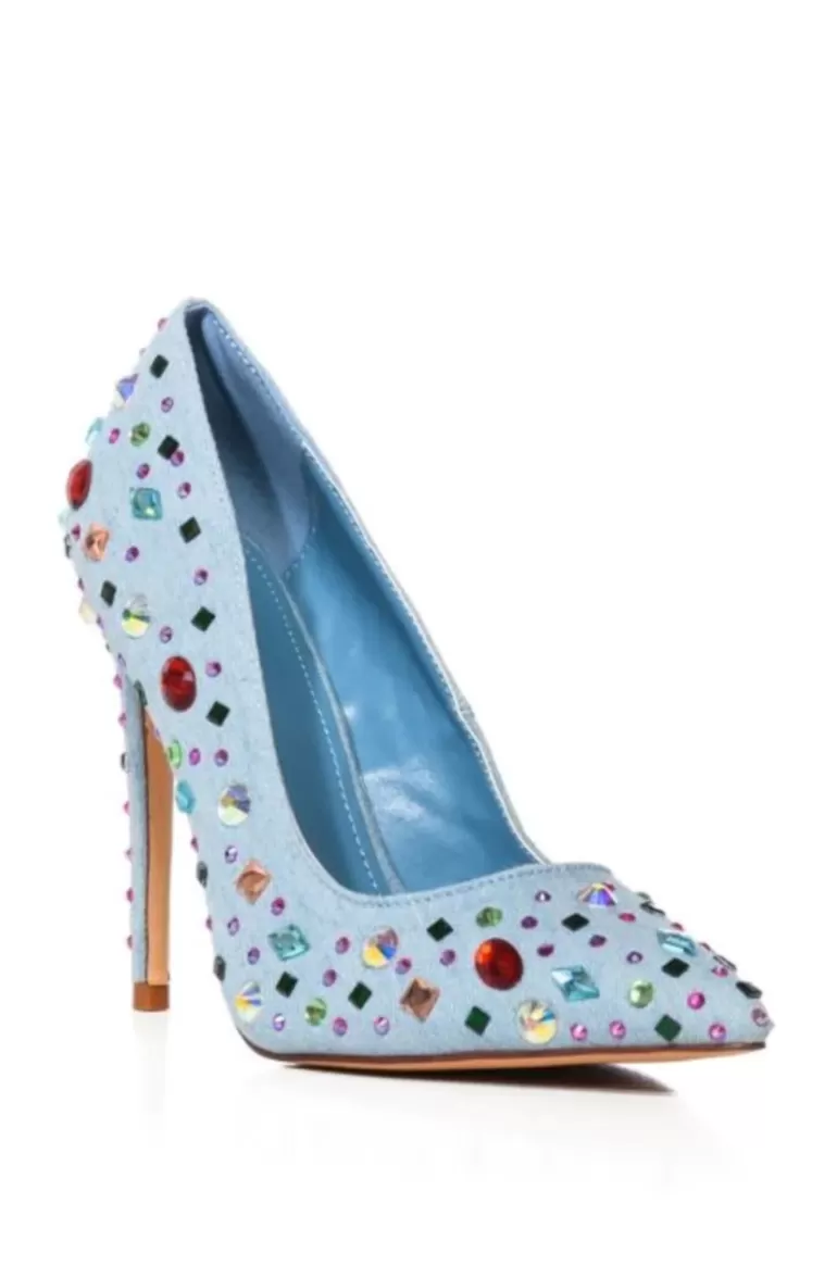 Women AZALEA WANG Camellia-Blue Stiletto Pump