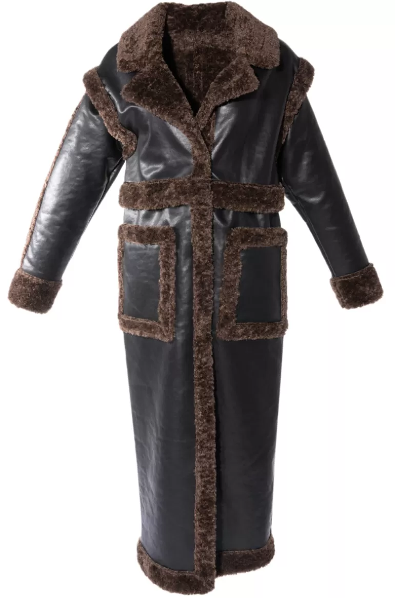 Women AZALEA WANG Detach-Lauder Faux Fur Leather Coat