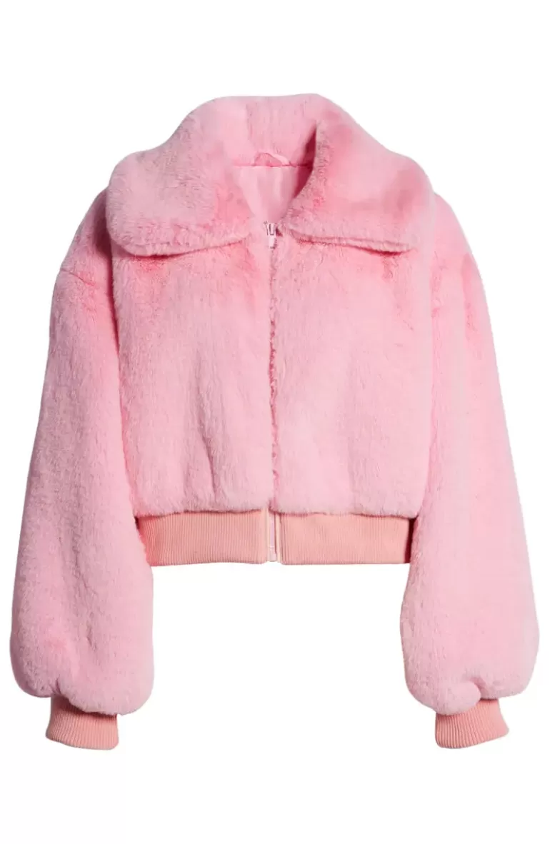 Women AZALEA WANG Drew-Street Cropped Teddy Jacket