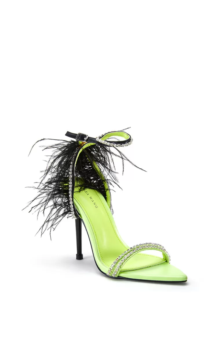 Women AZALEA WANG Ella- Feather Pointed Toe Heeled Sandal