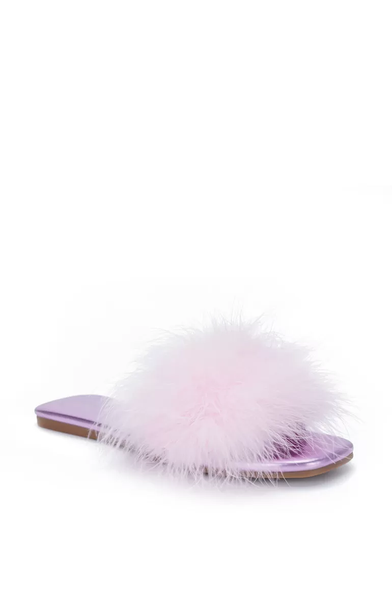 Women AZALEA WANG Janessa- Fluffy Flat Sandal