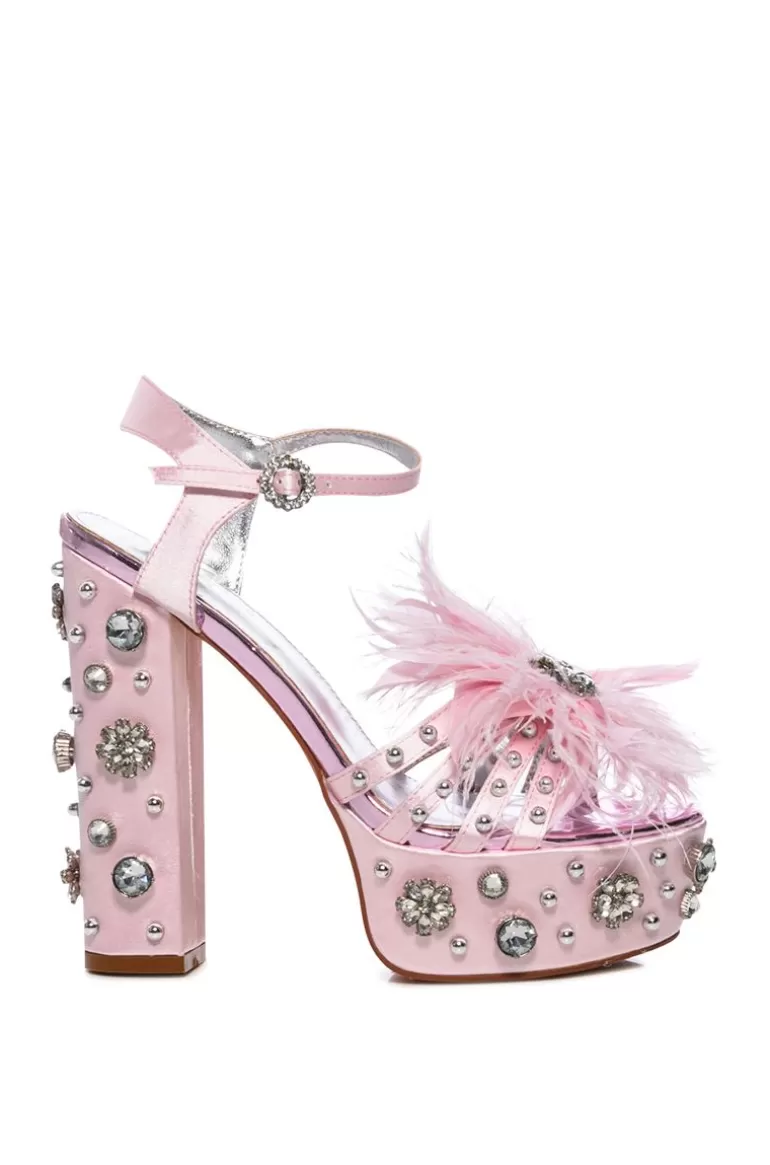 Women AZALEA WANG Kiki- Feather Platform Sandal