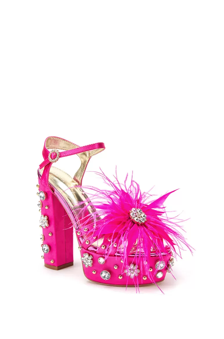 Women AZALEA WANG Kiki- Feather Platform Sandal