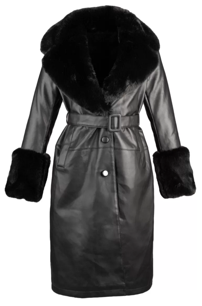 Women AZALEA WANG Marbolo Faux Fur Trim Coat