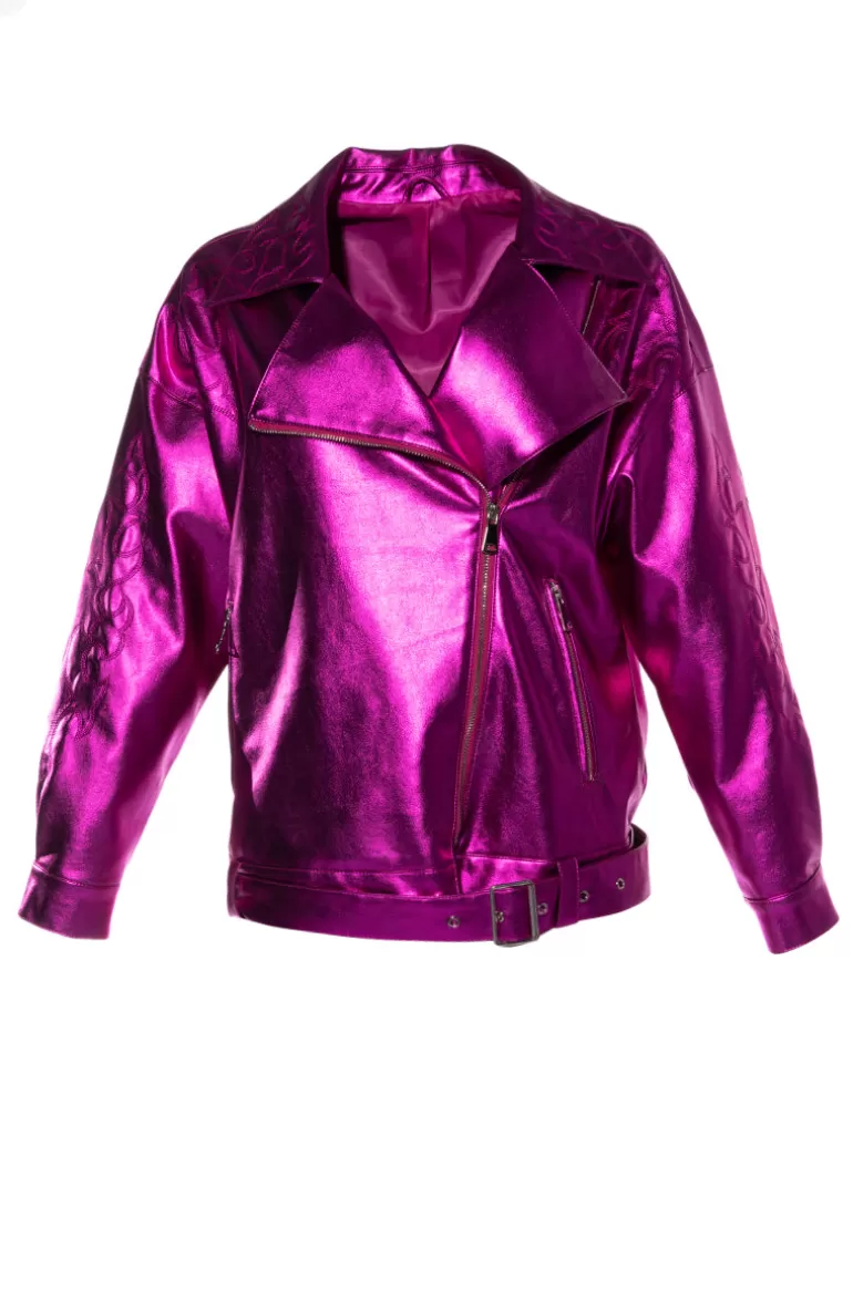 Women AZALEA WANG Prince-Moto Fuchsia Western Moto Jacket