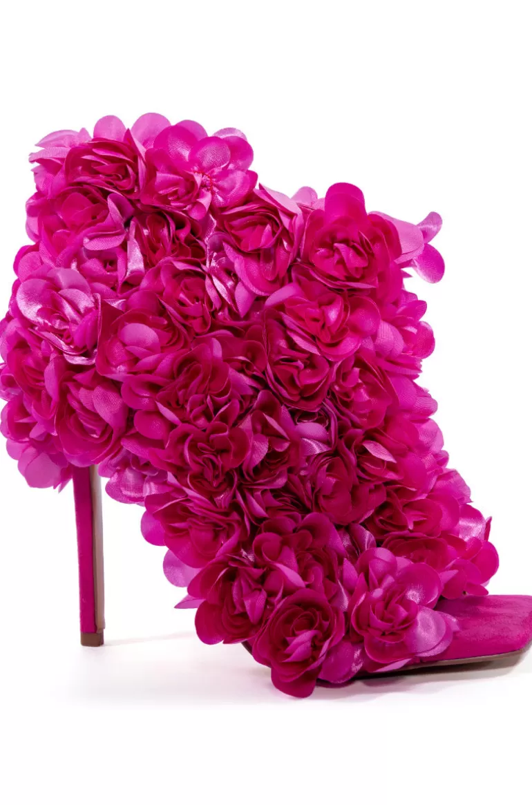 Women AZALEA WANG Rosa- Floral Peep Toe Bootie