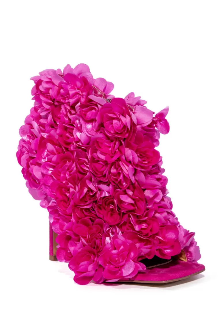 Women AZALEA WANG Rosa- Floral Peep Toe Bootie