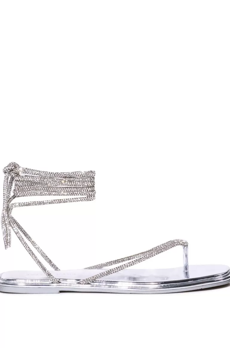 Women AZALEA WANG Starstruck- Crystal Wrap Flat Sandal