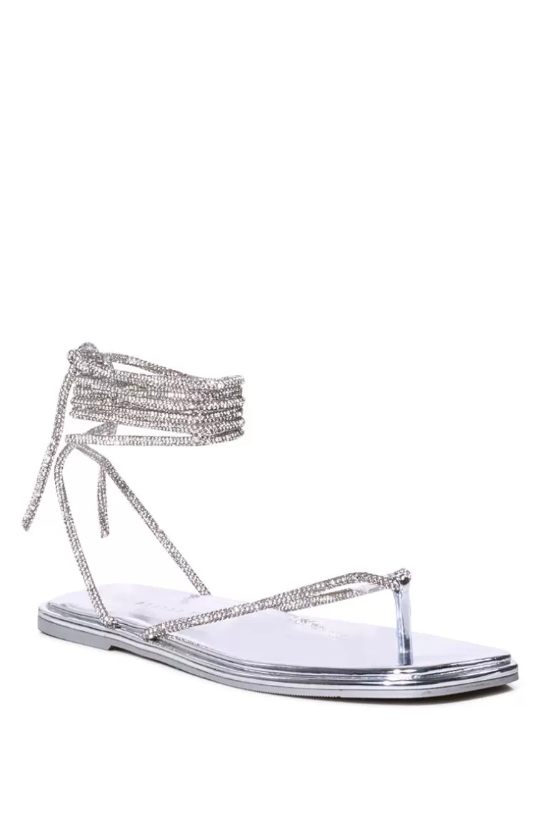 Women AZALEA WANG Starstruck- Crystal Wrap Flat Sandal