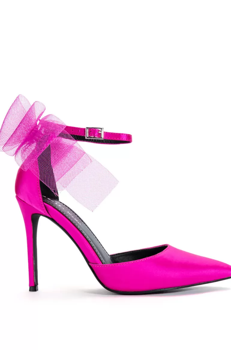 Women AZALEA WANG Sweetie- Ankle Strap Bow Pump